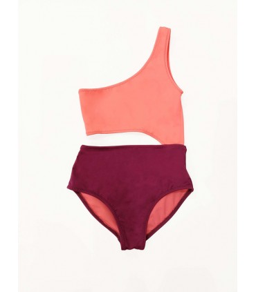 Maillot fillette je m'en fou - Telle mère Telle fille -Bicouleur - Idol-Flamingo