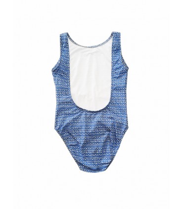 Maillot jeune fille - Géometrique Bleu