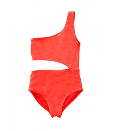 Maillot fillette je m'en fou - Telle mère Telle fille -Rose Fluo