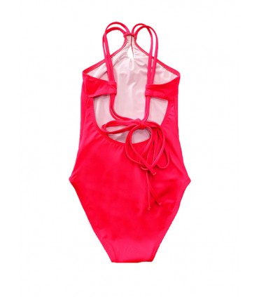 Maillot jeune fille Goutte - Rose Fluo