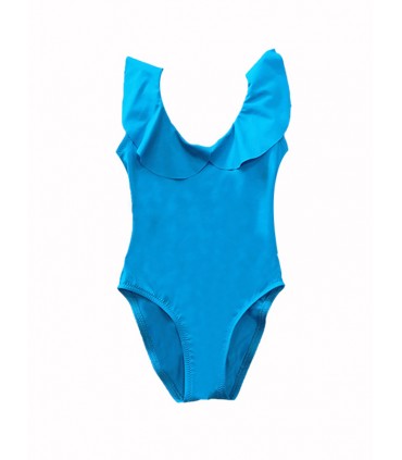 Maillot Volant fillette- Turquoise