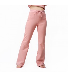 Pantalon Patte d'éléphant - Molletonné - Rose Poudré