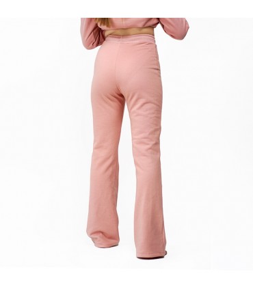 Pantalon avec fente - Molletonné - Rose Poudré