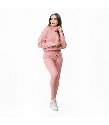 Pull over Size - Molletonné - Rose Poudré