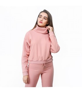 Pull over Size - Molletonné - Rose Poudré