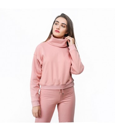 Pull over Size - Molletonné - Rose Poudré