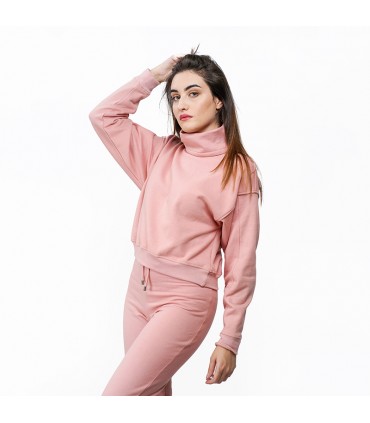 Pull over Size - Molletonné - Rose Poudré