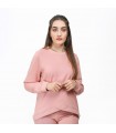 Pull Col radicaux + Bande Croisé - Molletonné - Rose Poudré