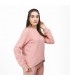 Pull Col radicaux + Bande Croisé - Molletonné - Rose Poudré