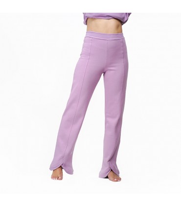 Pantalon avec fente - Molletonné - Violet