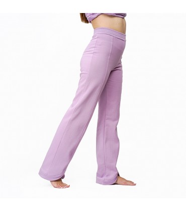 Pantalon avec fente - Molletonné - Violet