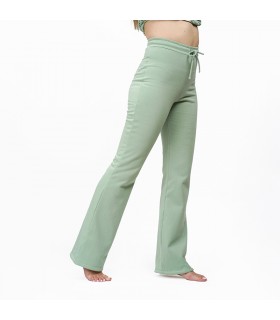 Pantalon Patte d'éléphant - Molletonné - Vert Amande