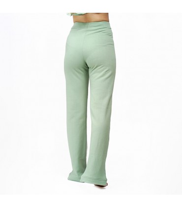 Pantalon avec fente - Molletonné - Vert Amande