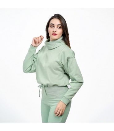 Pull over Size - Molletonné - Vert Amande