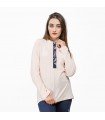 Tee-shirt manche longue avec patte - Coton - Rose Coeur