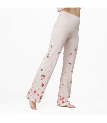Pantalon Imprimé régulier - Coton - Saumon Pomme