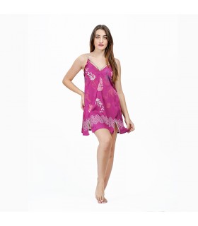 Nuisette - Satin - Plume Imprimé