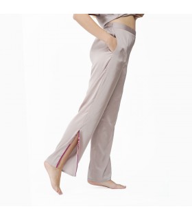 Pantalon avec fente - Satin - Parme Uni
