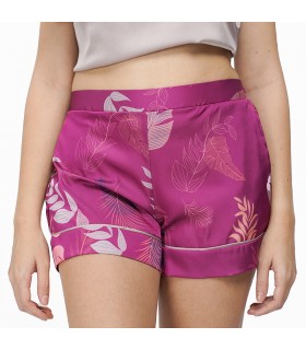Short  - Satin - Plume Imprimé