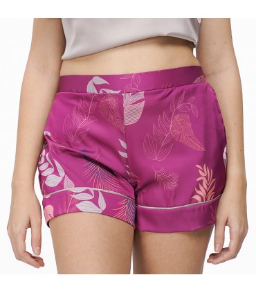 Short  - Satin - Plume Imprimé