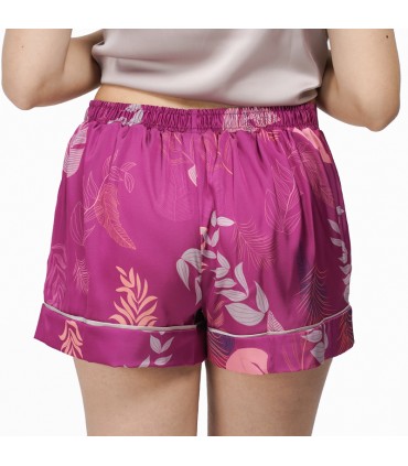 Short  - Satin - Plume Imprimé
