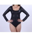 Maillot fantaisie avec manche- Noir glacé