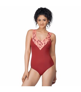 Maillot V Plongeant - Burned Calligraphie
