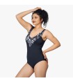 Maillot V Plongeant - Noir Calligraphie