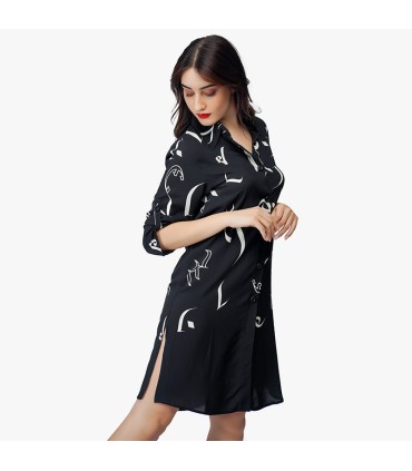 Chemisier - Noir Calligraphie