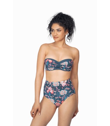 Bas bikini taille haute - Imprimé Floral