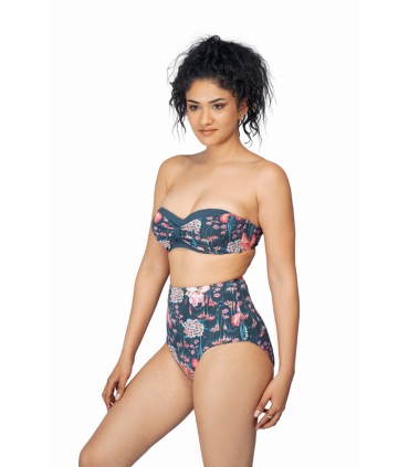 Bas bikini taille haute - Imprimé Floral