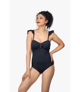 Maillot Bandeau avec accessoires U - uni noir
