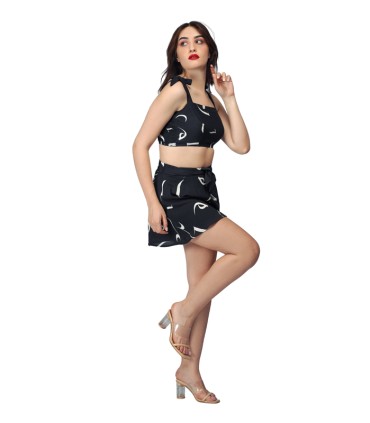 Top + short Calligraphie - noir  - Beachwear