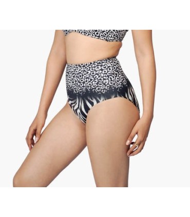 Bas bikini -Slip taille haute - zèbre