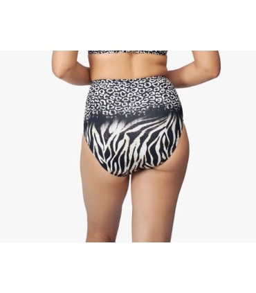 Bas bikini -Slip taille haute - zèbre
