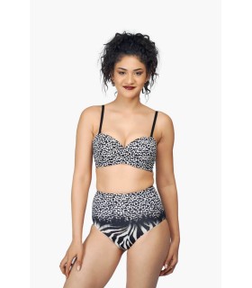 Haut bikini soutien bandeau - zebre