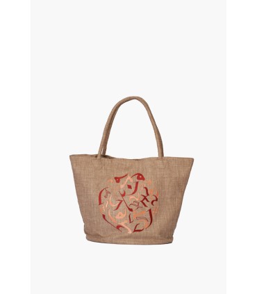 Sac spacieux - burned calligraphie