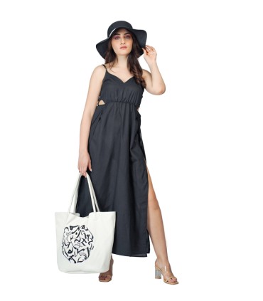 Sac spacieux - BLANC  calligraphie