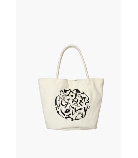 Sac spacieux - BLANC  calligraphie