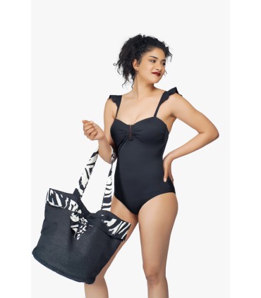 Sac de plage - NOIR ZEBRE