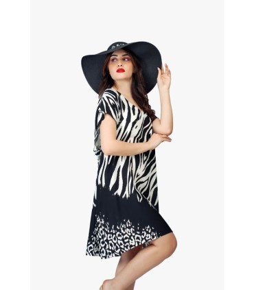 Robe courte Beachwear zèbre