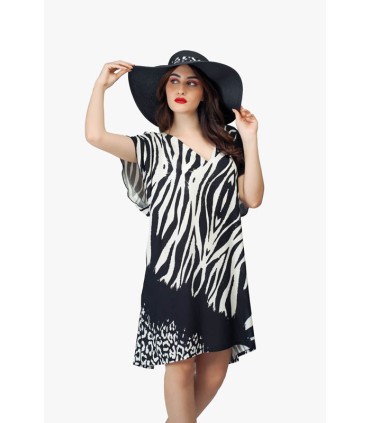 Robe courte Beachwear zèbre