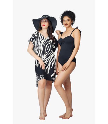 Robe courte Beachwear zèbre