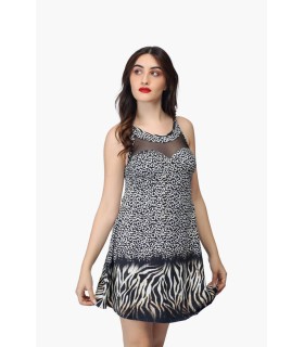 Maillot robe zèbre avec tulle