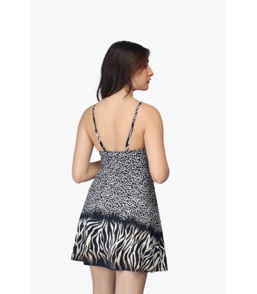 Maillot robe zèbre avec tulle