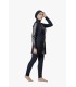 Maillot femme voilée noir avec bande zèbre