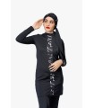 Maillot femme voilée noir avec bande calligraphie