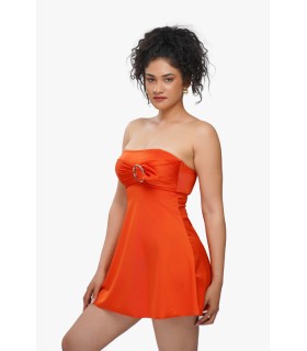 Robe maillot - bandeau- shiny orangé