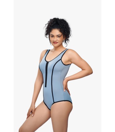 maillot natation avec zip - bleu patagonia-