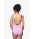 maillot natation avec zip -rose macaron-